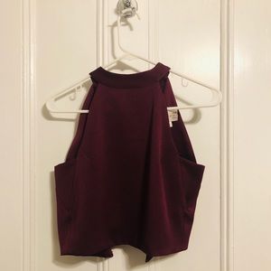 Silk open back tie tank top